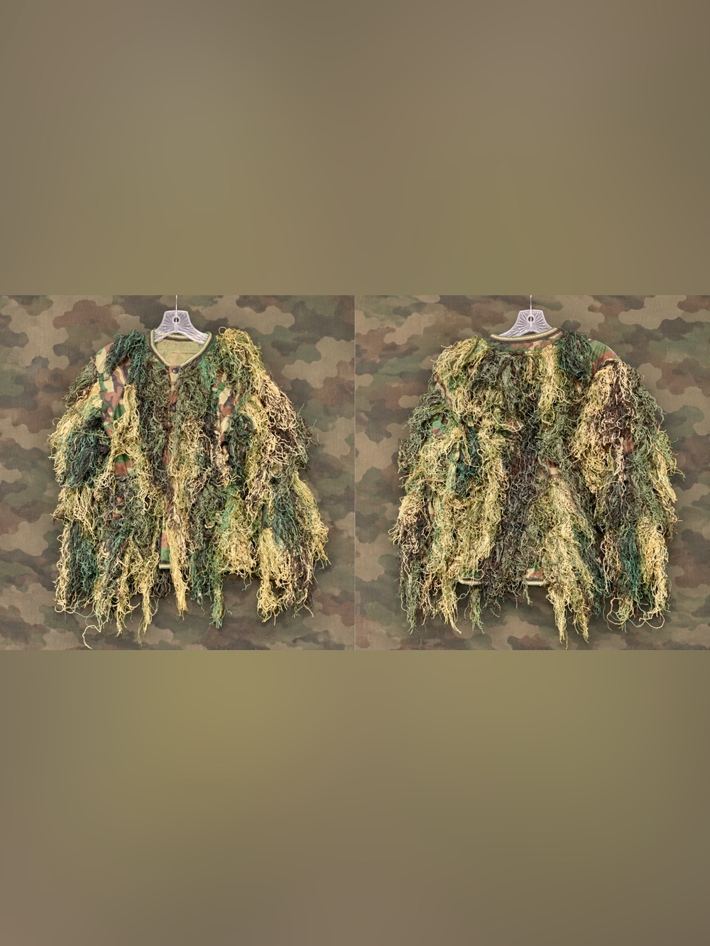 Woodland Camo Ghillie Jacket with 3D Shaggy Texture